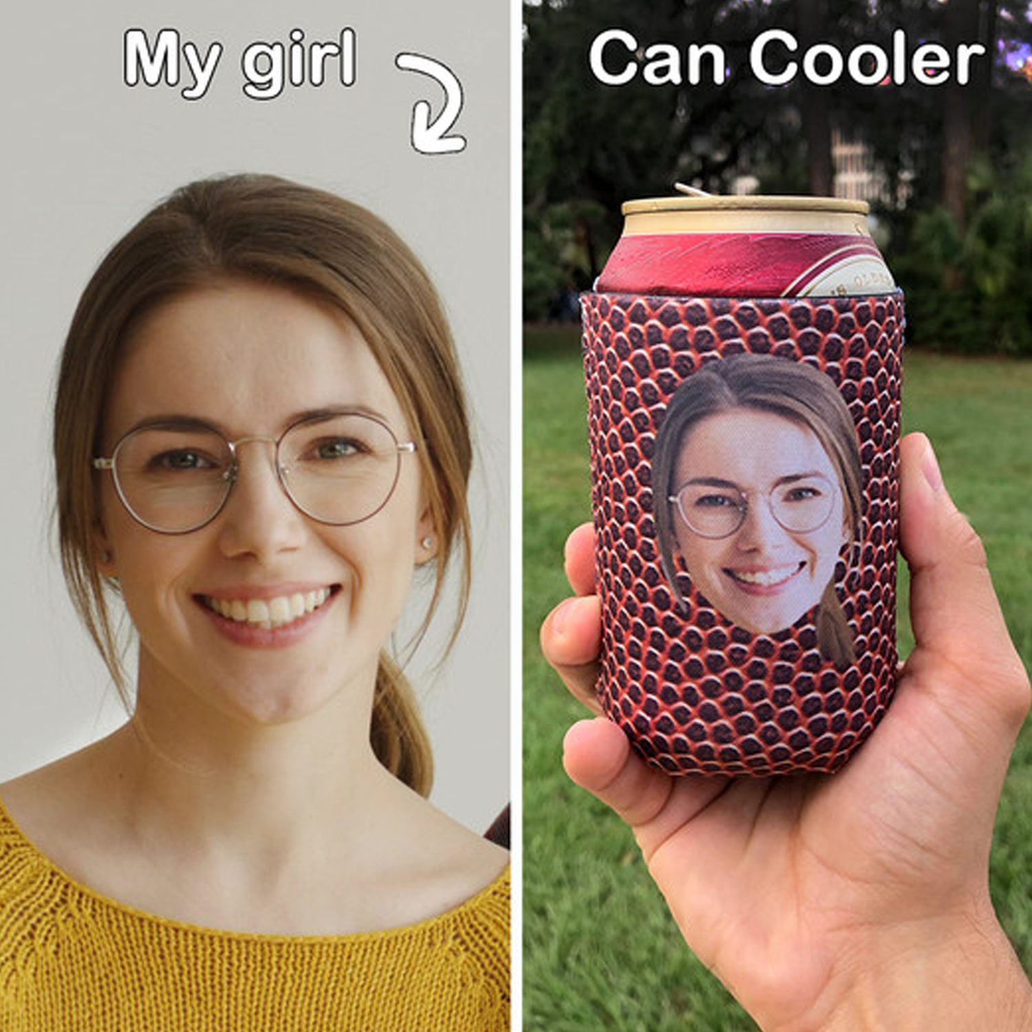 Custom face 3mm Neoprene Slim Koozies