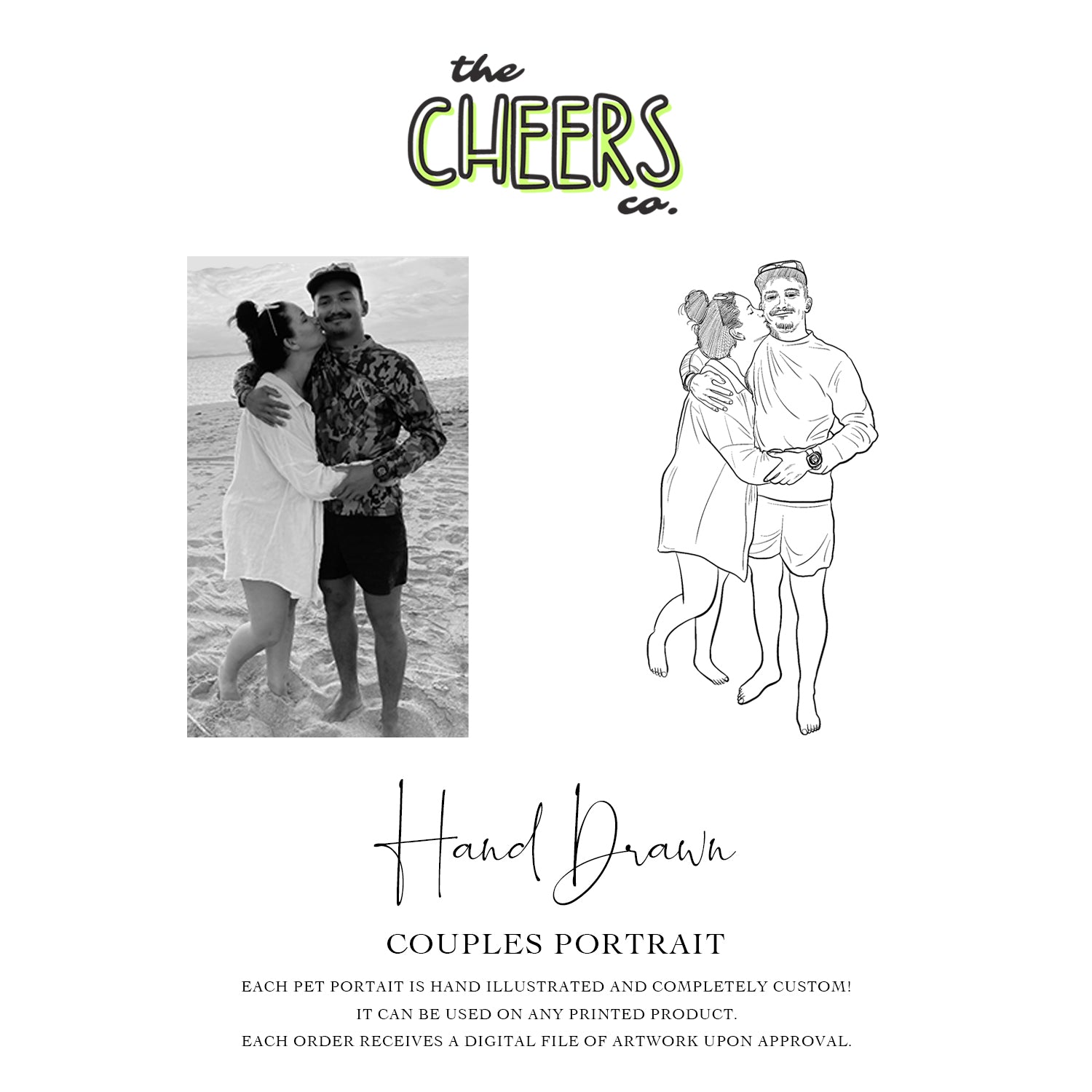 Custom Hand-Drawn for Couple