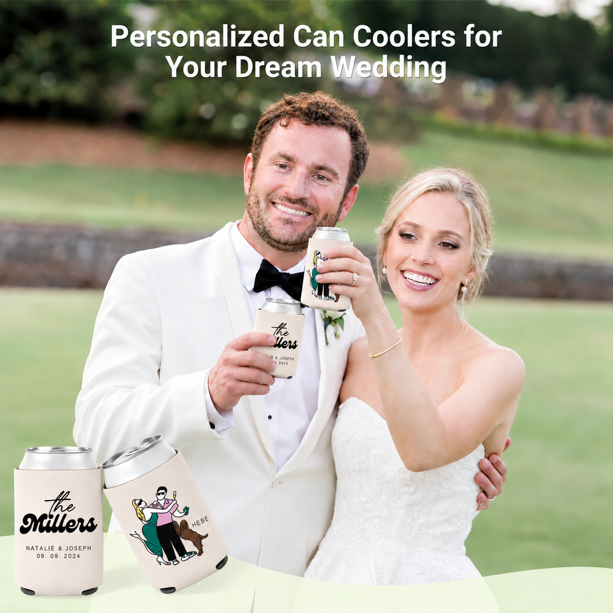 Custom Wedding Can Coolers – Upload Your Own Design, Bulk Wedding Favors for Guests