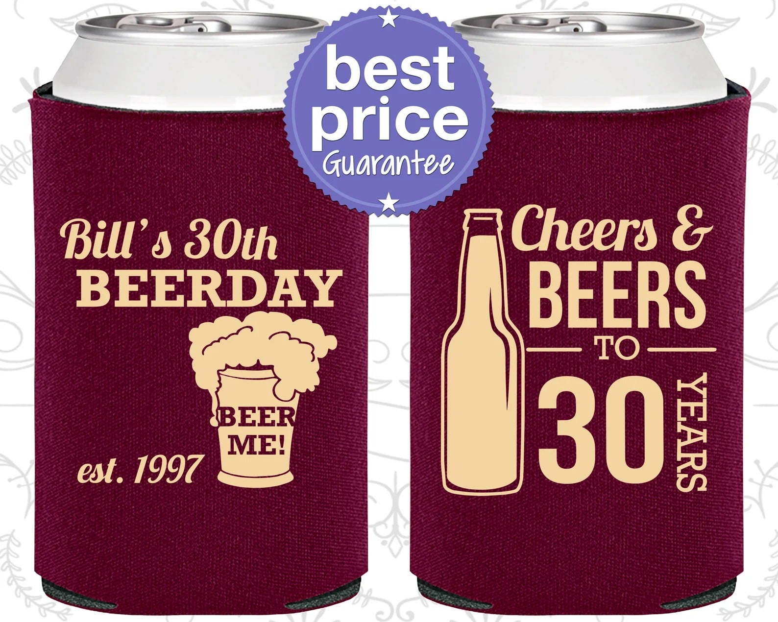 Custom Birthday Can Cooler - 30th Birthday, Birthday Party