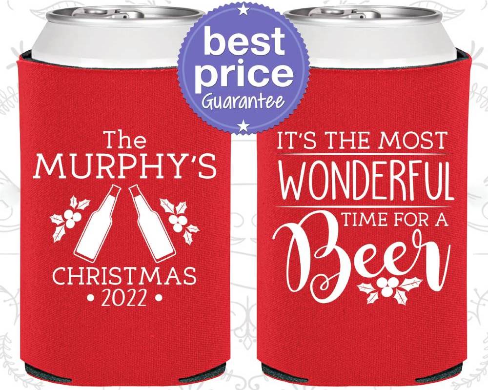 Custom Christmas Can Cooler - It’s the most wonderful time for a beer
