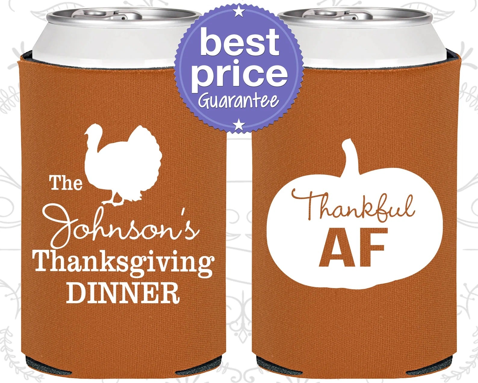 Custom Thanksgiving Can Cooler - Thanksgiving Gifts, Thankful AF