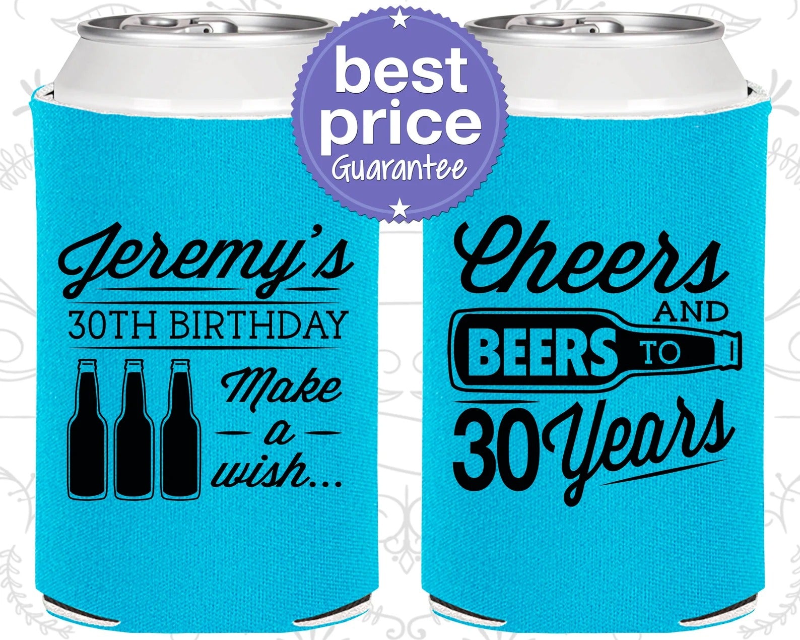 Custom Birthday Can Cooler - 30th Birthday Ideas