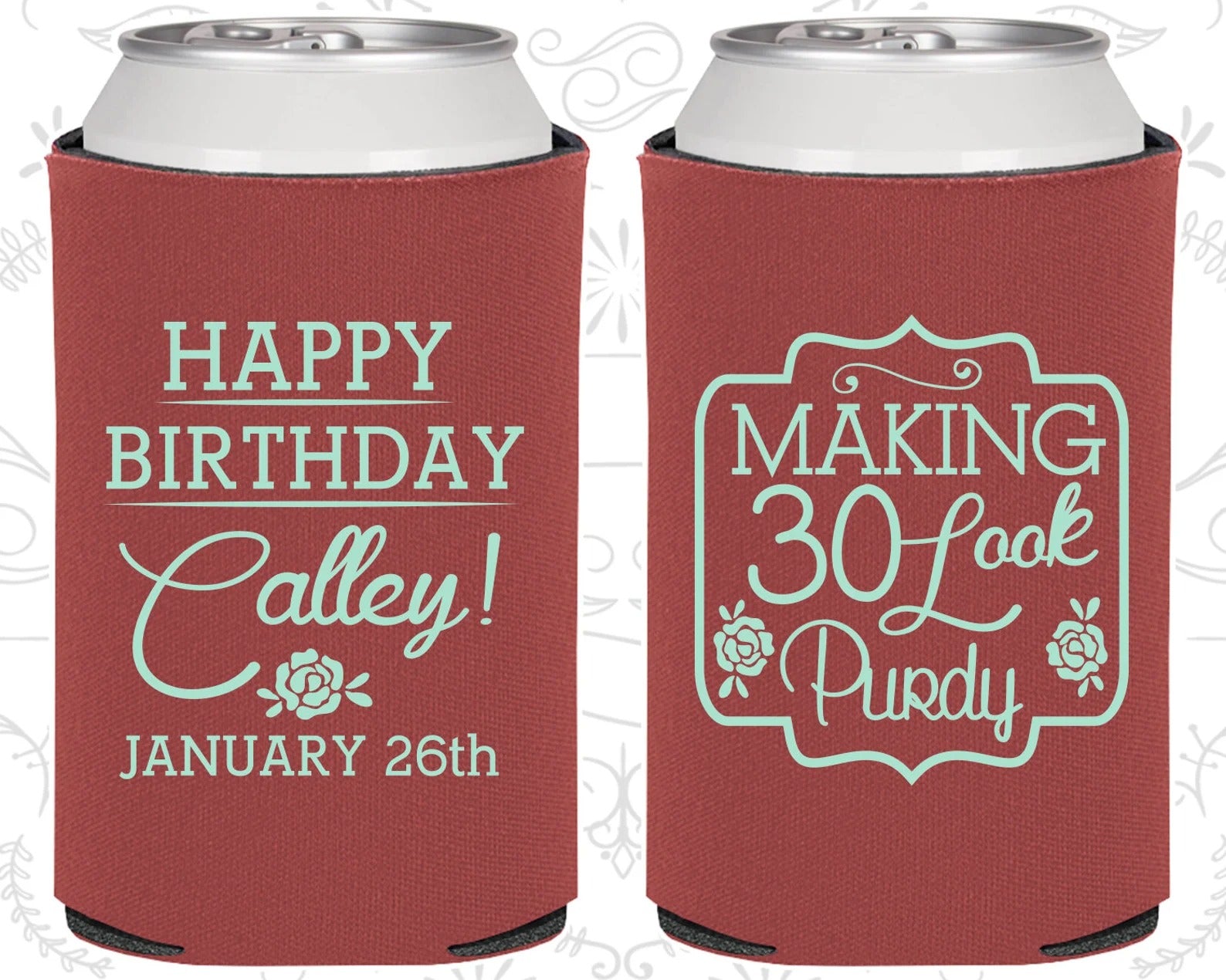 Custom Birthday Can Cooler - 30th Birthday Ideas