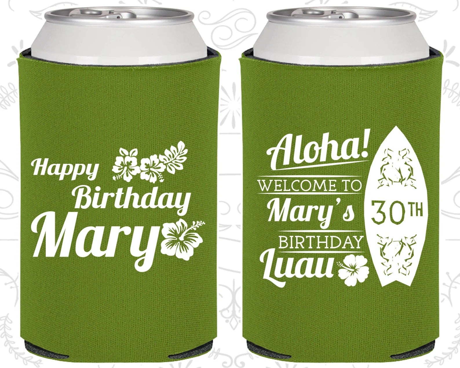 Custom Birthday Can Cooler - 30th Birthday