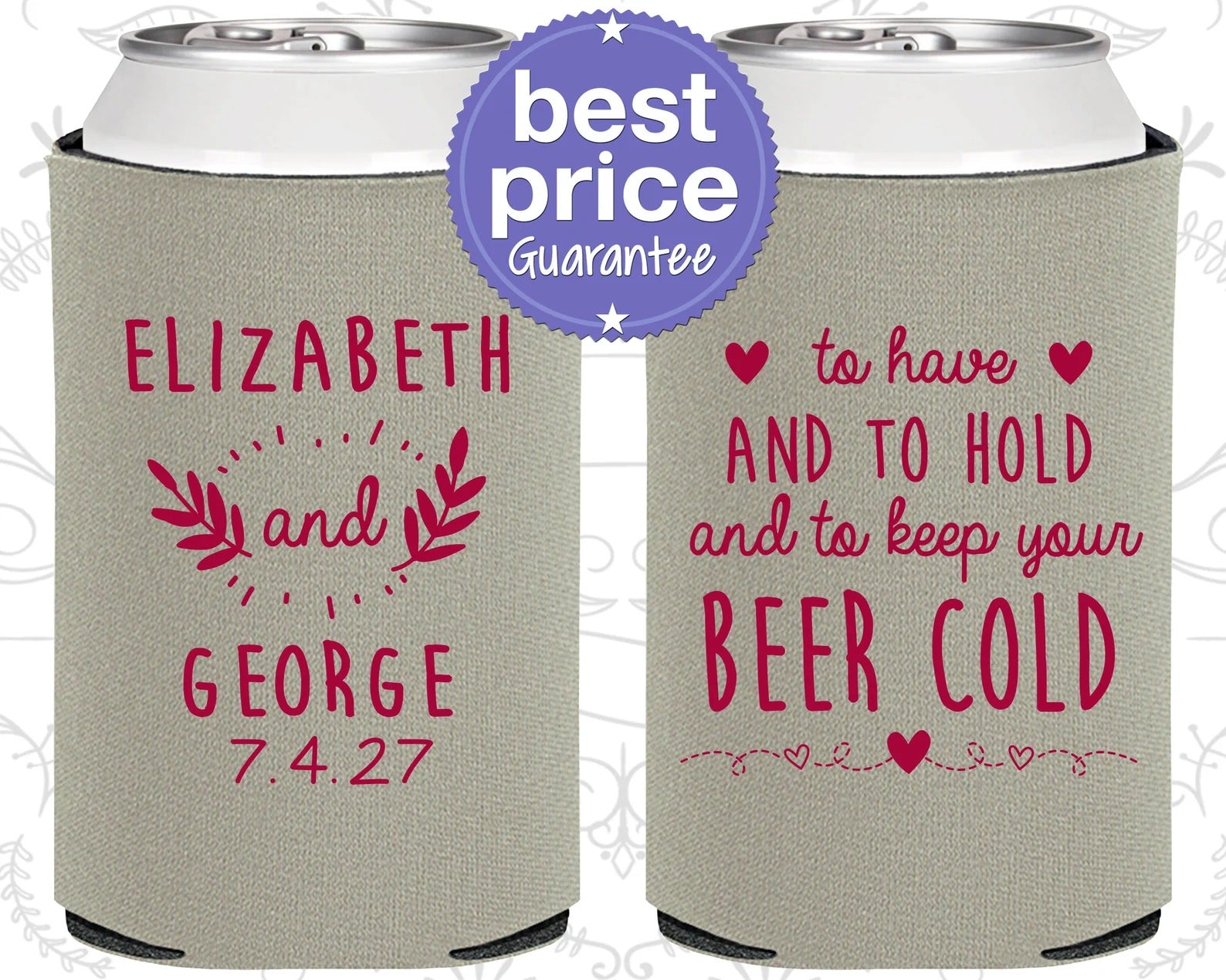 Custom Wedding Can Cooler - Wedding Favor Can Coolers, To Have and To Hold, Wedding Can Coolers, Personalized Can Coolers, Custom Can Cooler, Beer Can Cooler (C281)