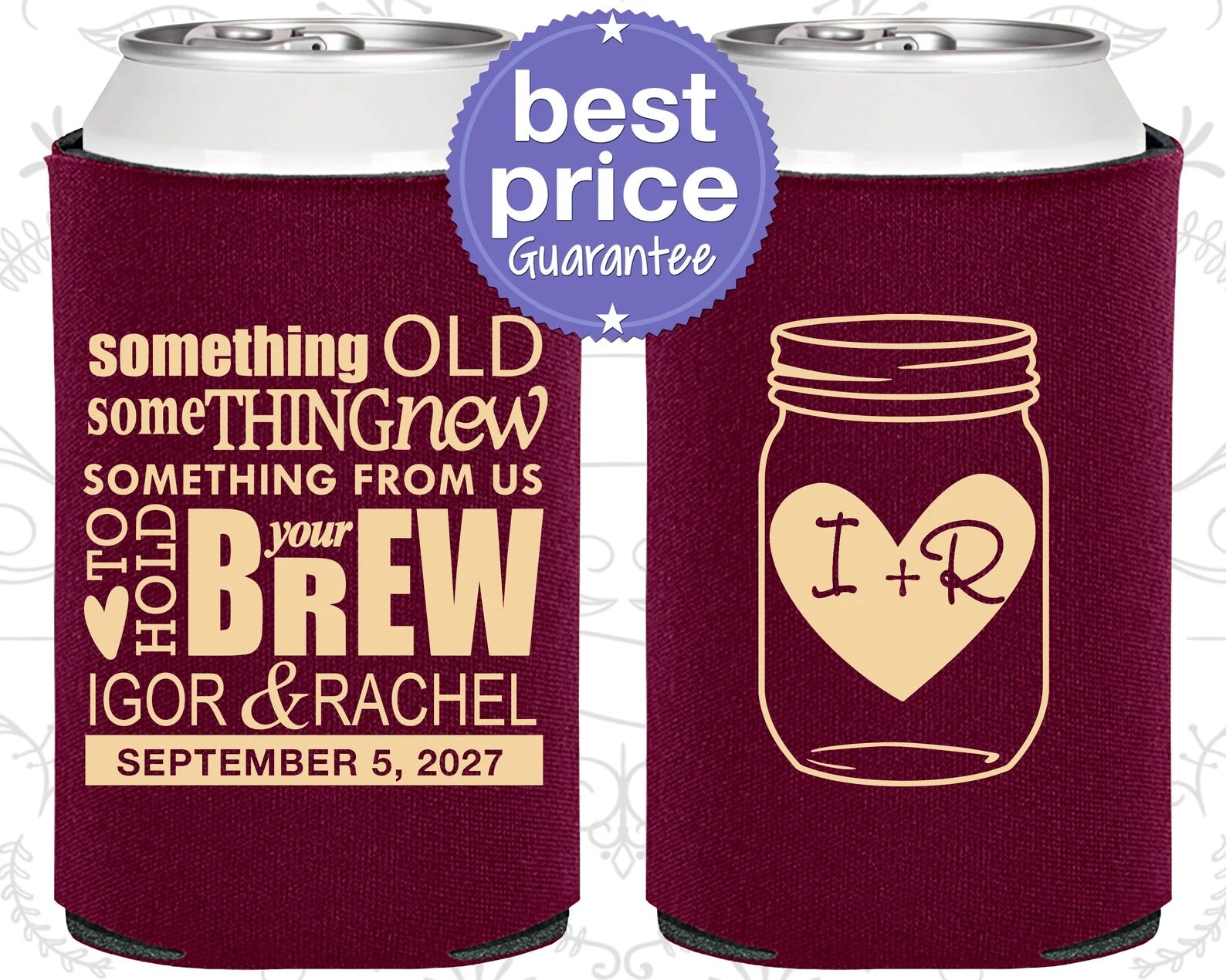 Custom Wedding Can Cooler - Personalized Wedding Favors