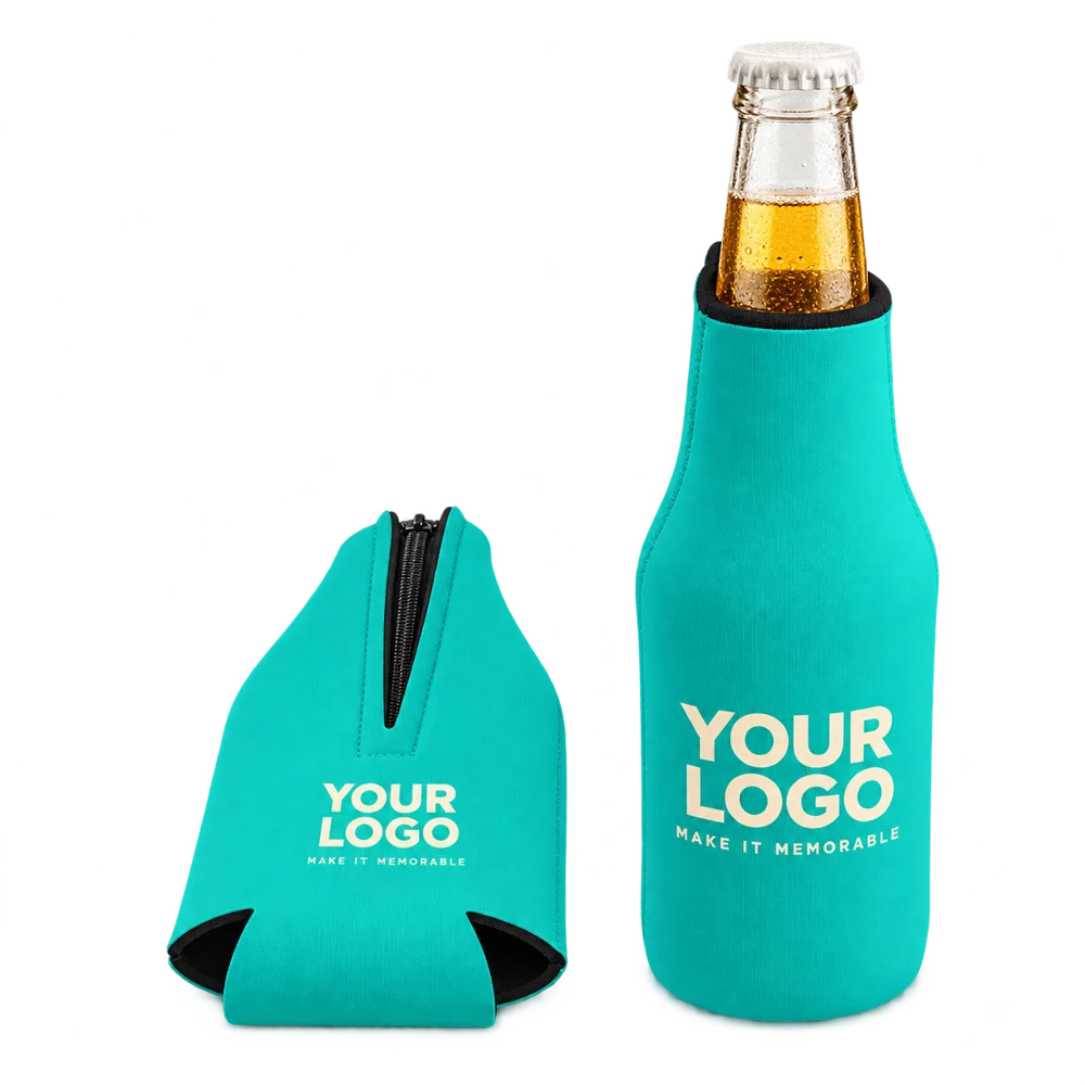 Custom zippered bottle cooler with your logo