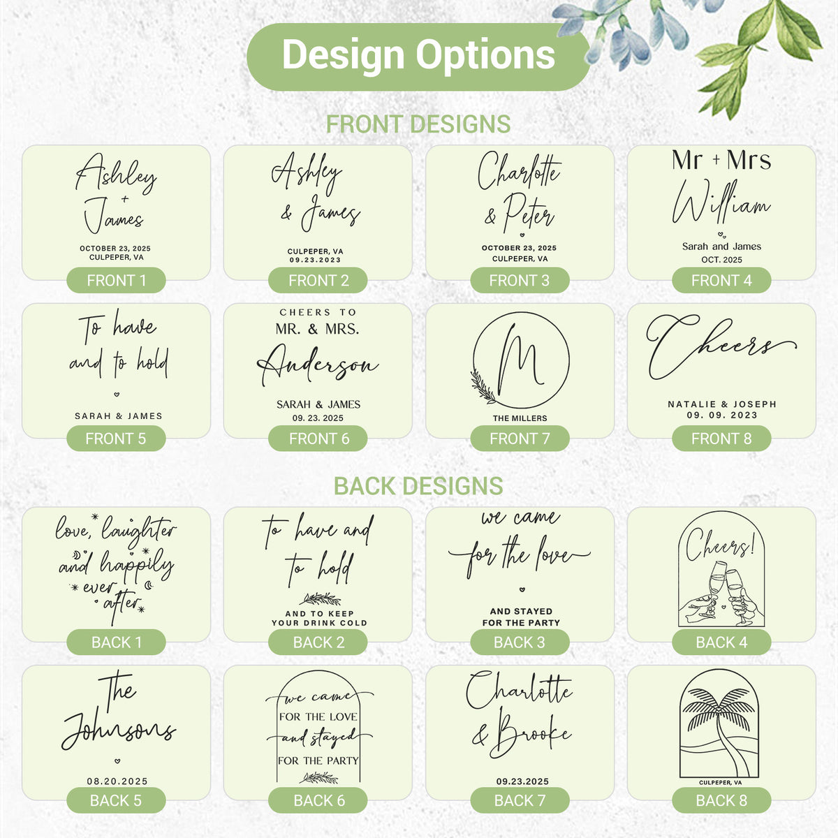 Personalized Wedding Can Coolers – 16 Designs, Bulk Wedding Favors for Guests