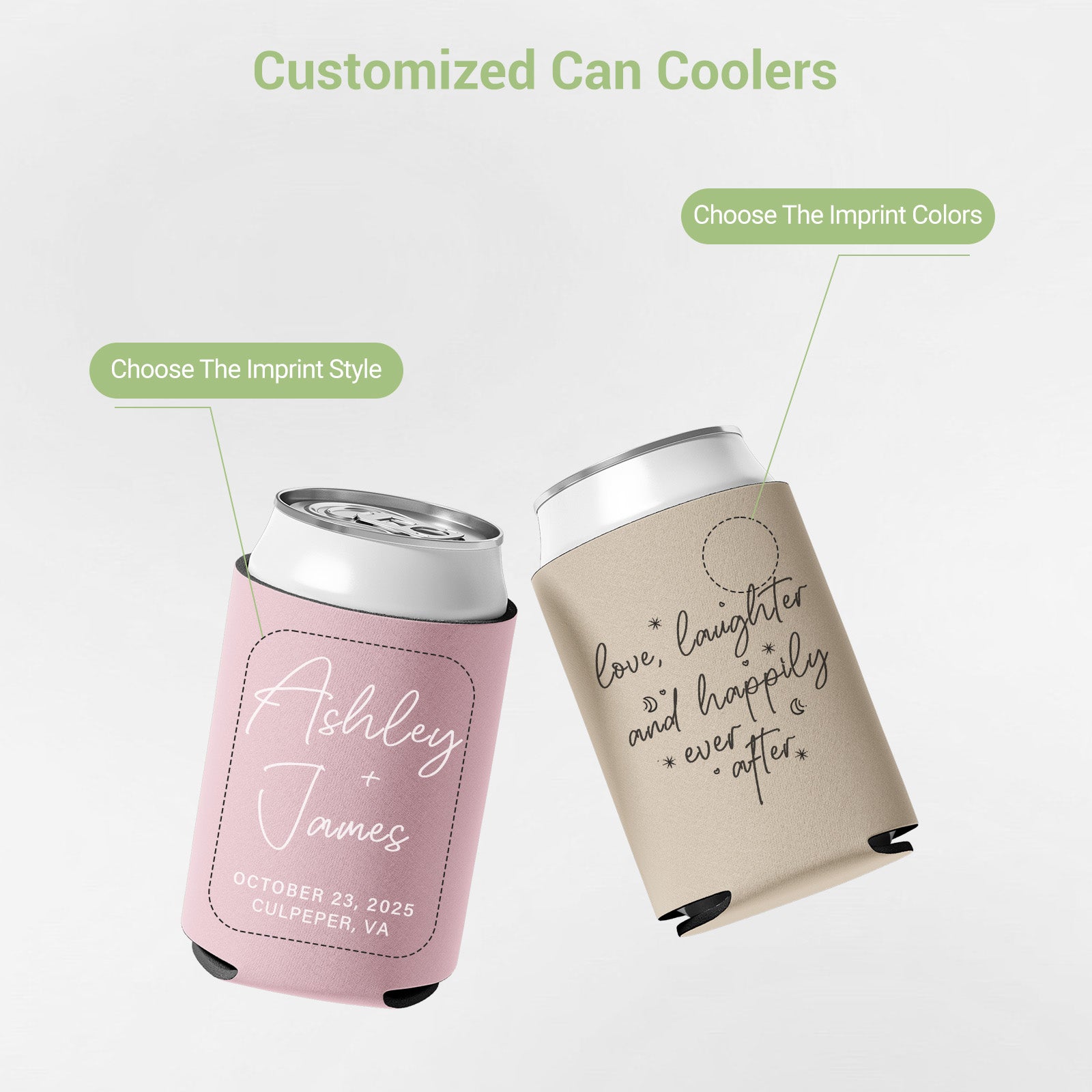 Personalized Wedding Can Coolers – 16 Designs, Bulk Wedding Favors for Guests