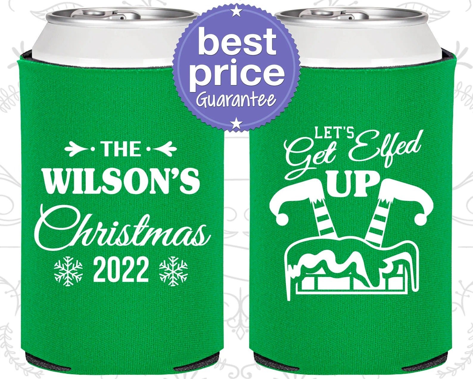 Custom Christmas Can Cooler - Funny Christmas, Lets Get Elfed Up