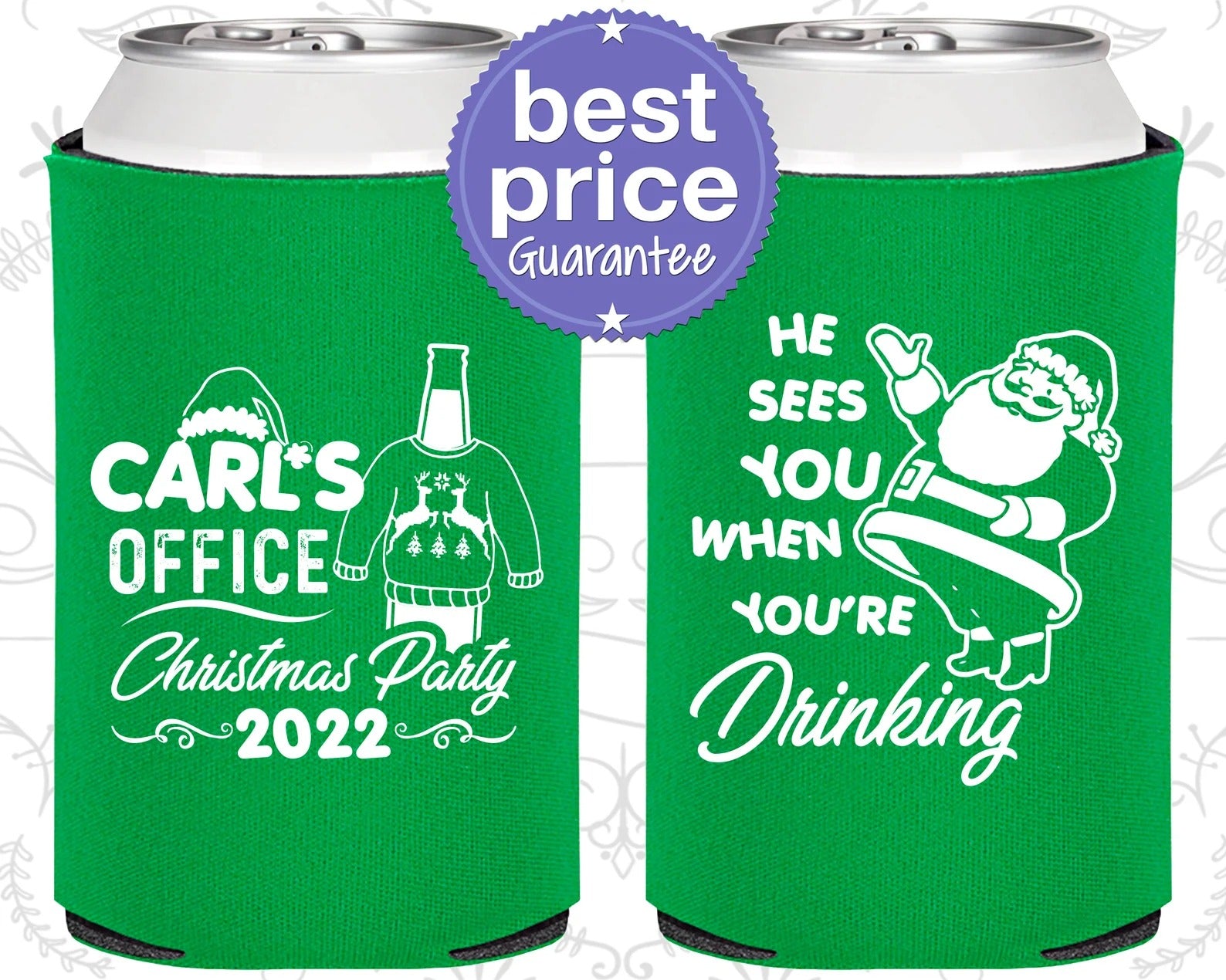 Custom Christmas Can Cooler - Ugly Christmas Sweater Party